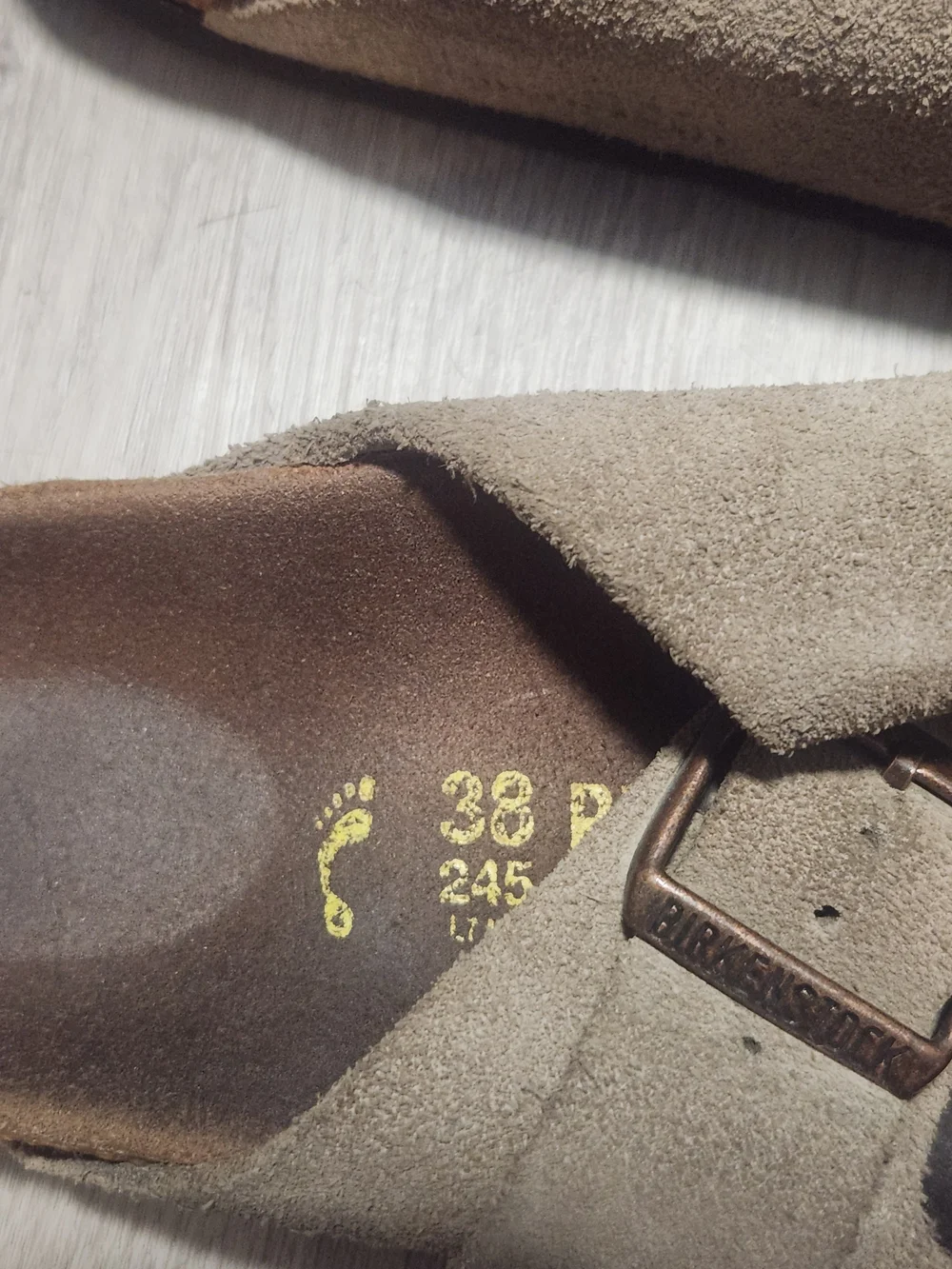 Birkenstock Men's Suede Two-Strap Slide Sandals - Taupe Gray